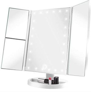 Trifold Touch Lighted LED Mirror 1x,2x,3x Magnification